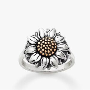 James Avery Sunflower Silver and Gold Ring NWOT